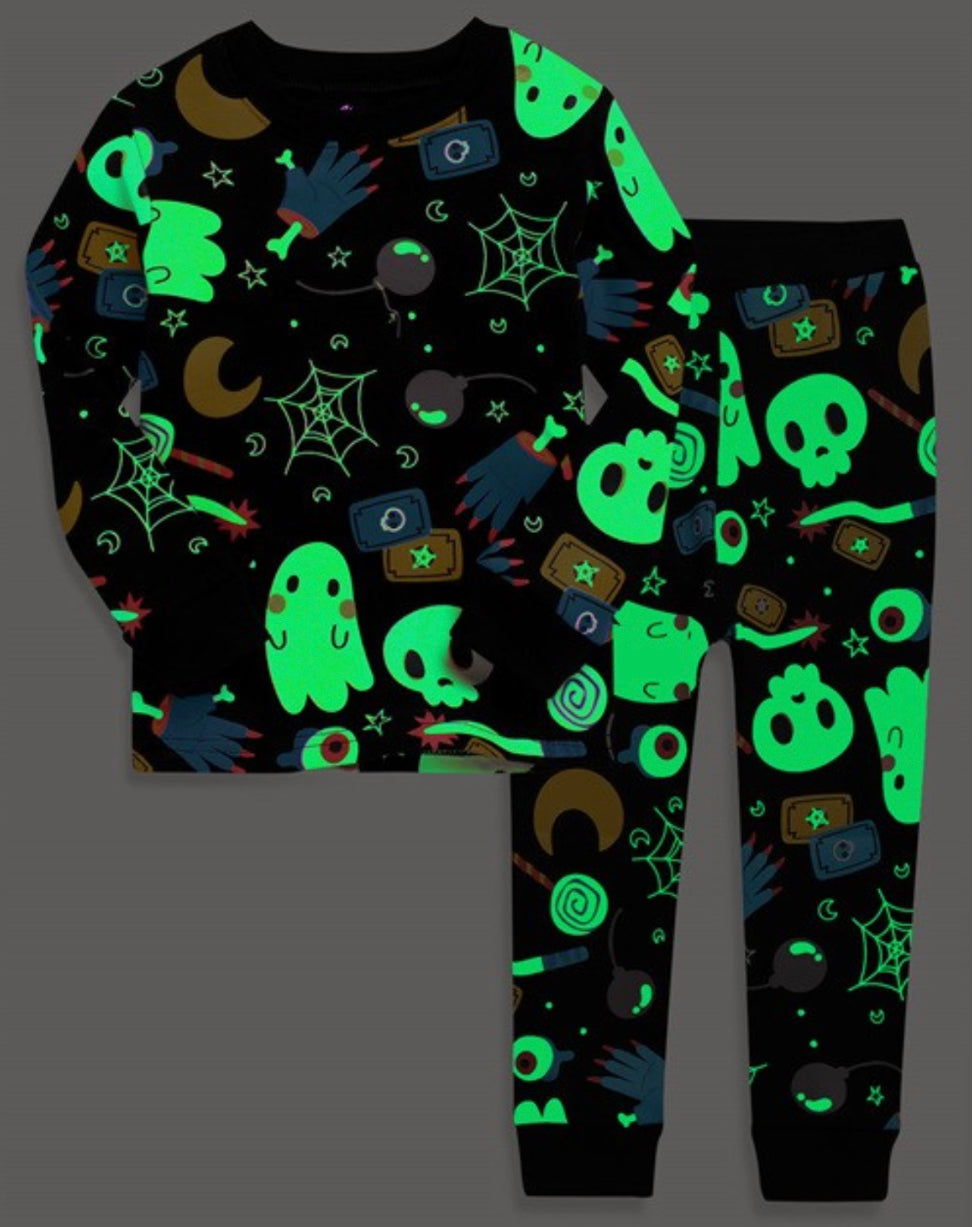 Girls and Boys Glow in the Dark Halloween Pajamas