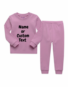 Kids Personalized Pajamas Set| Name or Custom Text| Toddler Youth Pajamas| Big Kids| Multiple Colors| 2 Piece Set| Sleeper| Girl| Boy