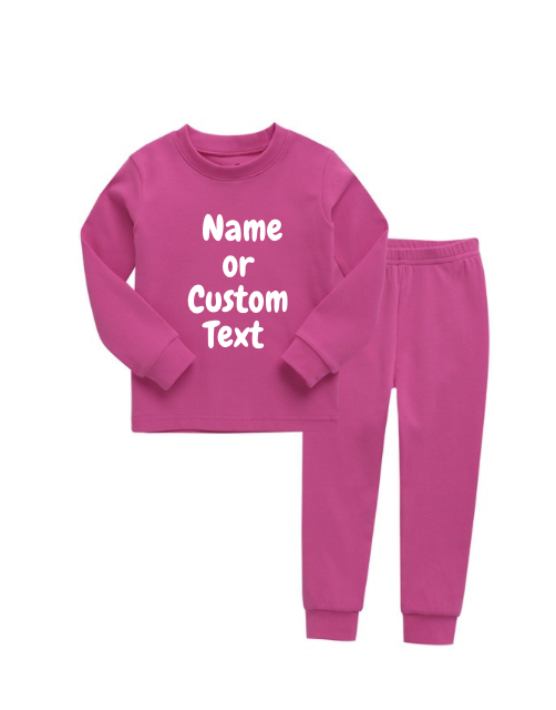 Kids Personalized Pajamas Set| Name or Custom Text| Toddler Youth Pajamas| Big Kids| Multiple Colors| 2 Piece Set| Sleeper| Girl| Boy