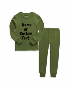 Kids Personalized Pajamas Set| Name or Custom Text| Toddler Youth Pajamas| Big Kids| Multiple Colors| 2 Piece Set| Sleeper| Girl| Boy