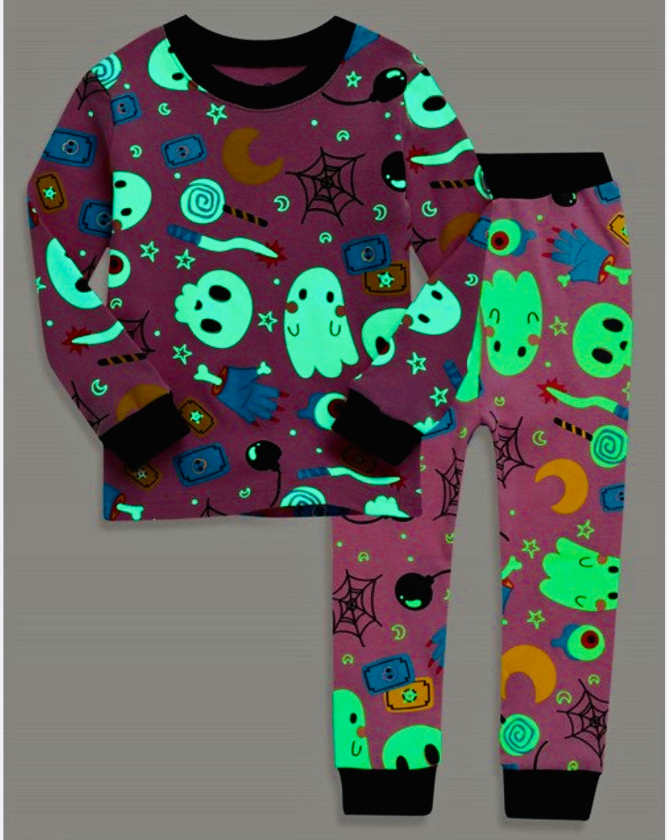 Girls and Boys Glow in the Dark Halloween Pajamas