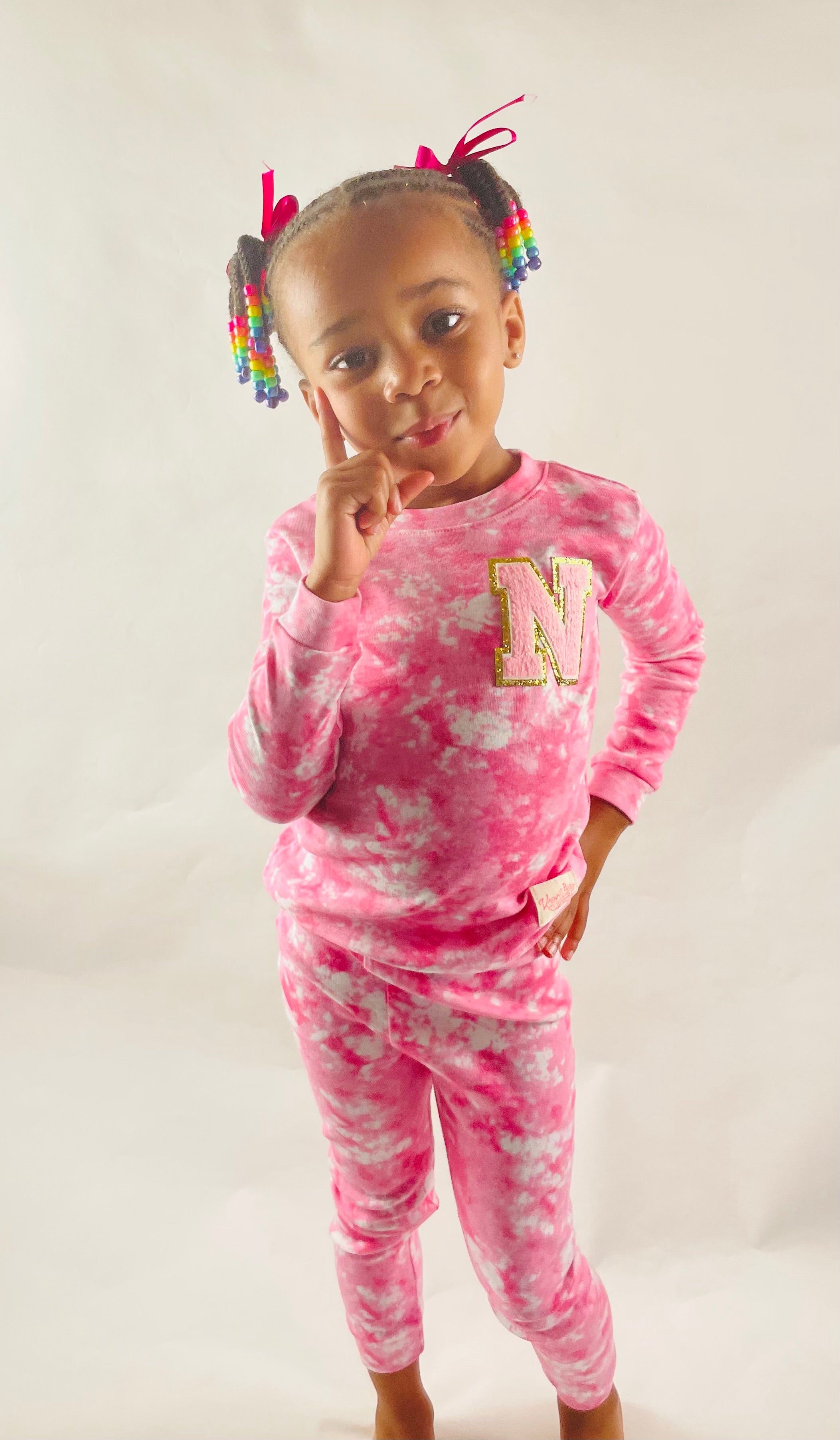 Pretty in Pinks Tye Dye Initial Pajamas