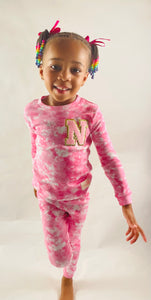 Pretty in Pinks Tye Dye Initial Pajamas