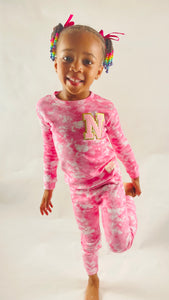 Pretty in Pinks Tye Dye Initial Pajamas