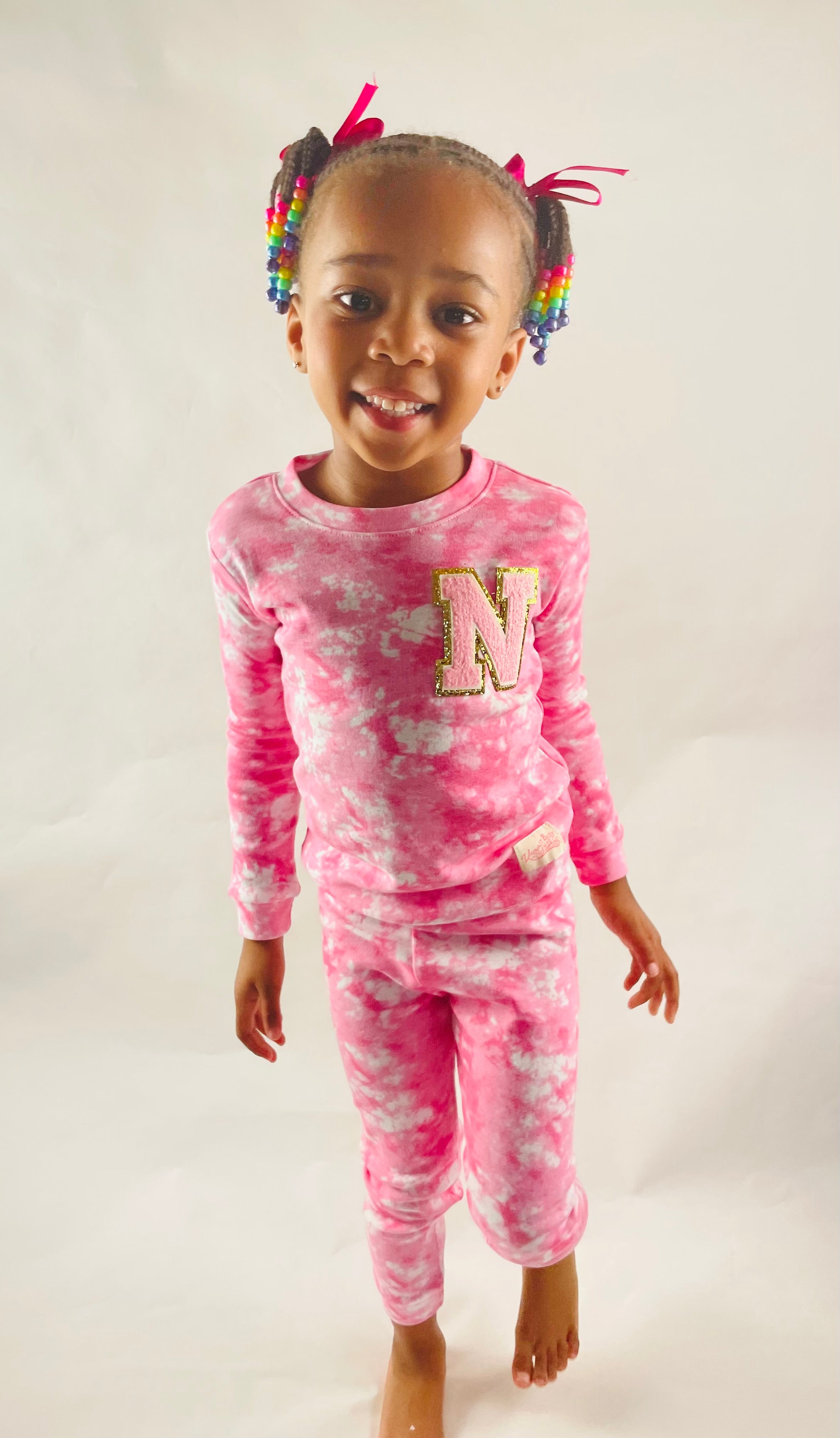 Pretty in Pinks Tye Dye Initial Pajamas