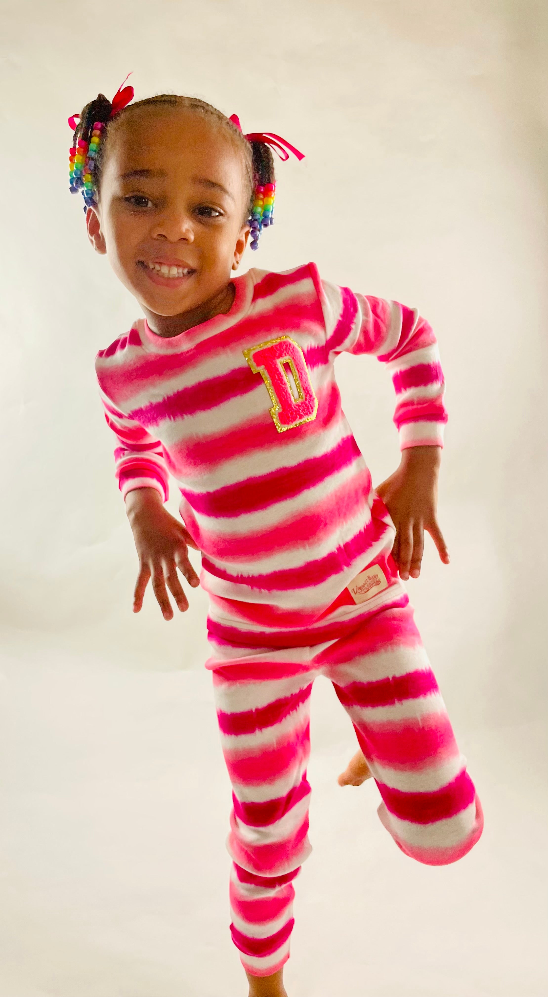 Fancy Stripes Initial Pajamas