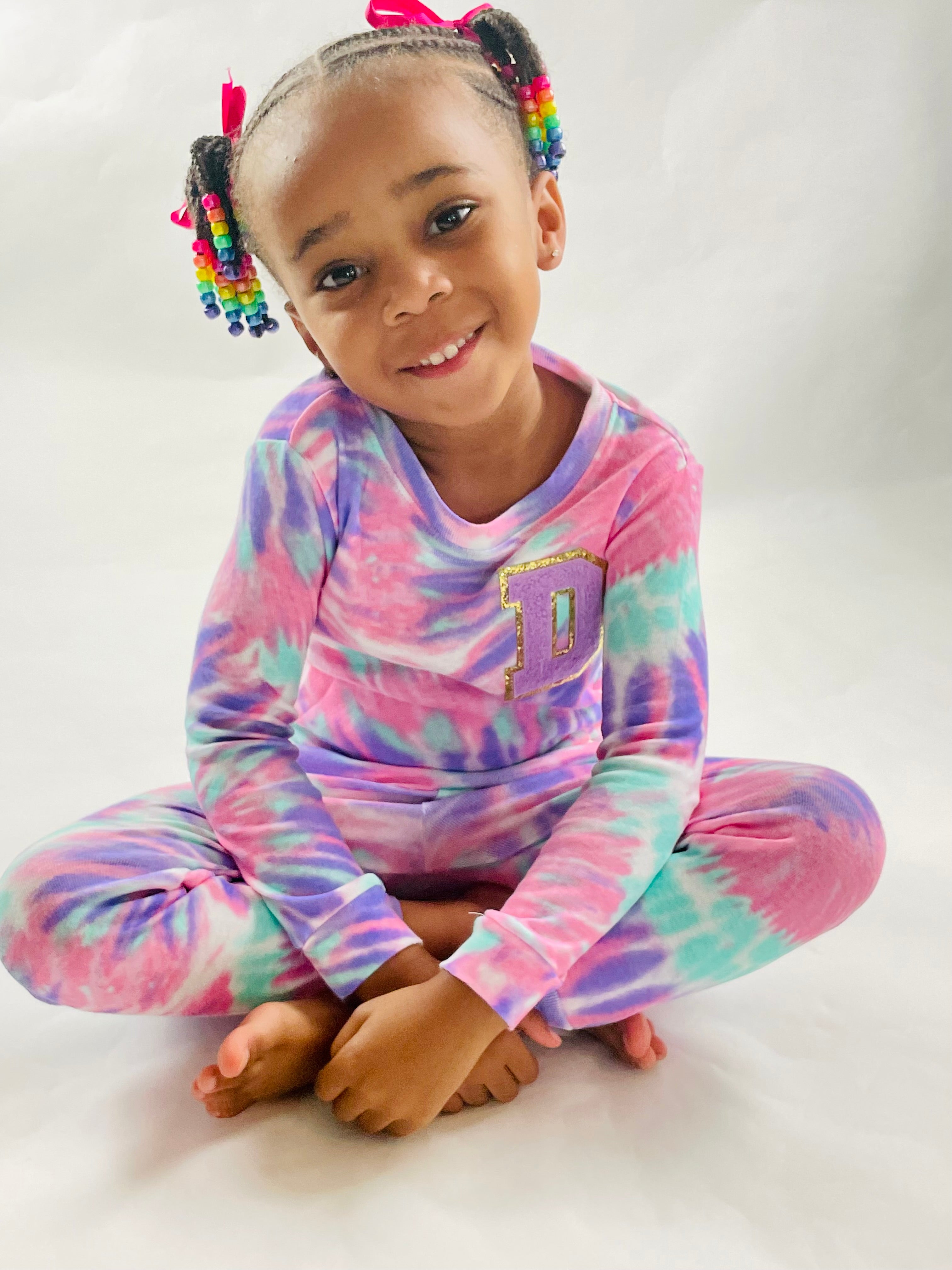 Splatter Paint Initial Pajama Set