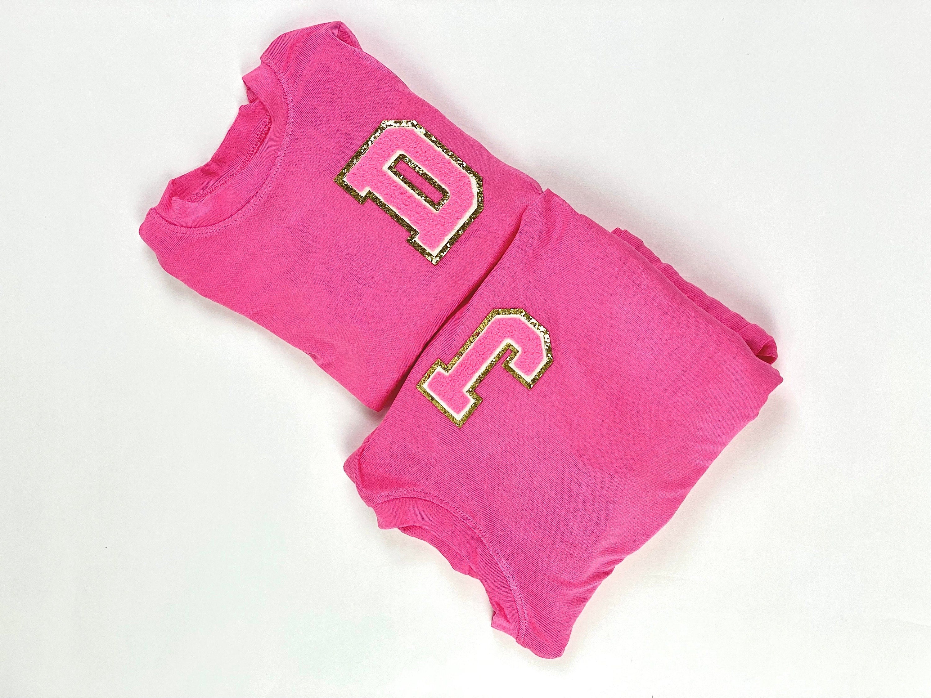 Kids Personalized Initial Pajamas for Girls and Boys| Toddler Pajamas| Youth Pajamas| Birthday Gift | Slumber Party| Pink| Christmas Gift