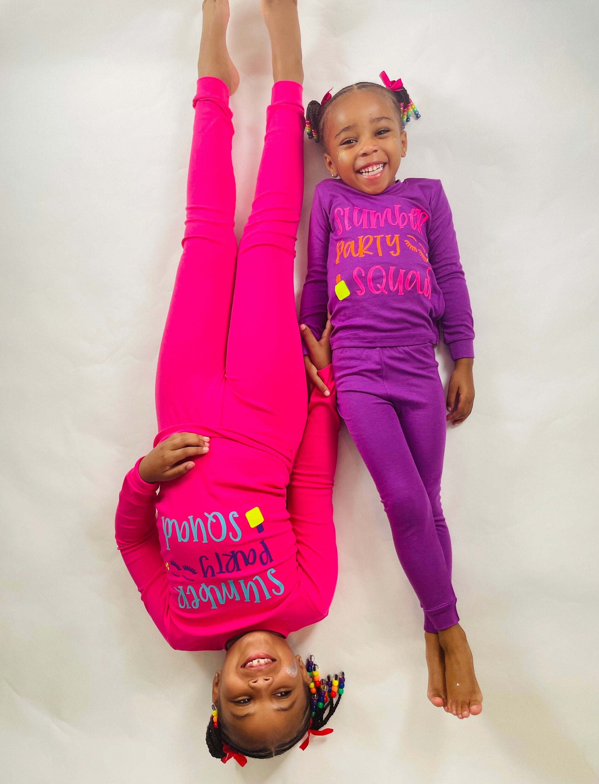 Kids Slumber Party Personalized Pajamas| Pajamas for Girls| Toddler Pajamas| Youth Pajamas| Gift| Sleepover| Slumber Party| Pink| Purple