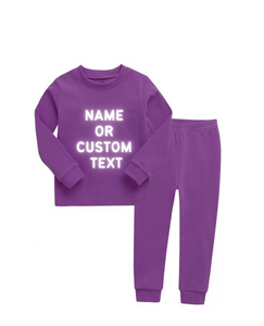 Kids Personalized Pajamas Set| Name or Custom Text| Toddler Youth Pajamas| Big Kids| Multiple Colors| 2 Piece Set| Sleeper| Girl| Boy